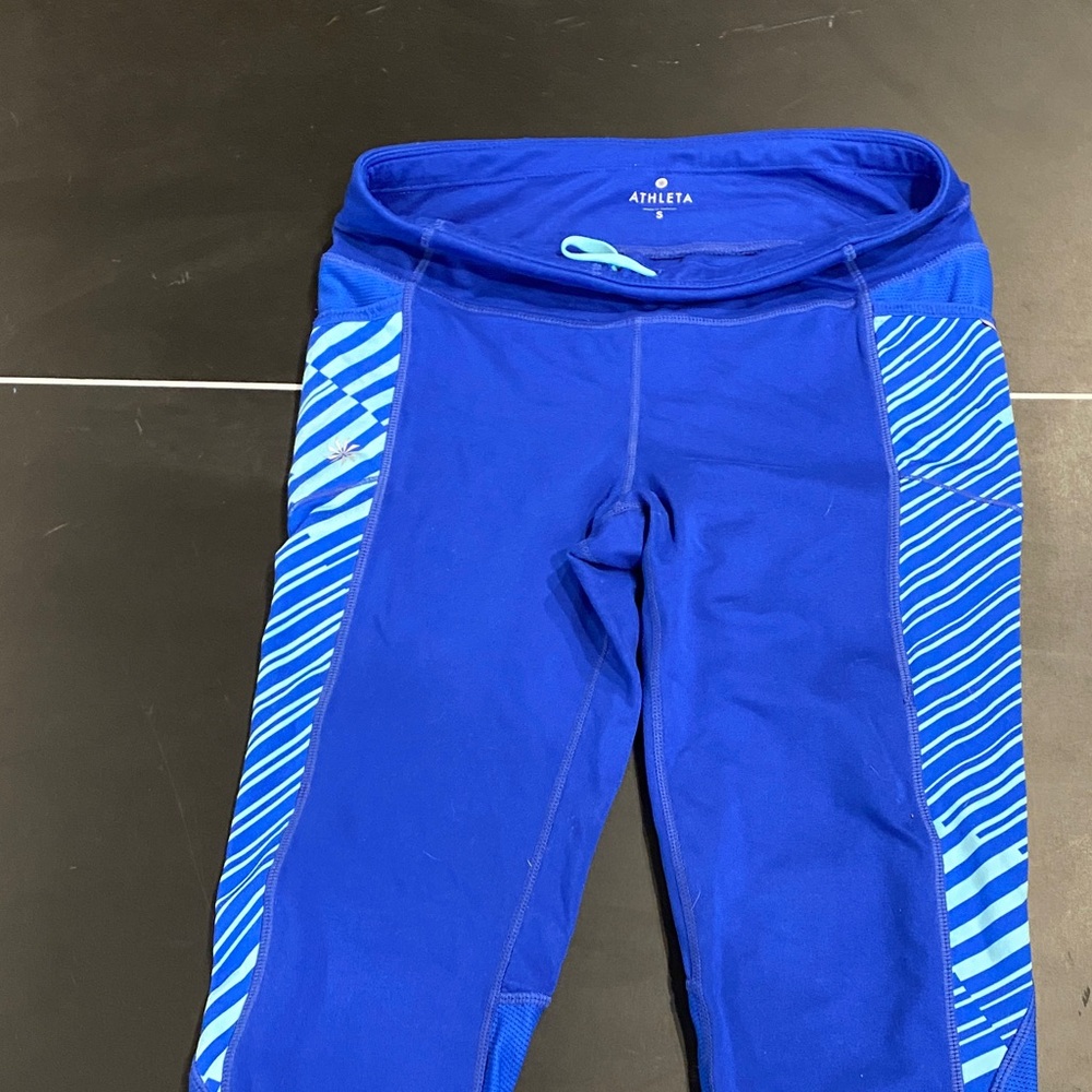 Athleta Women's Striped Blue Swim Leggings